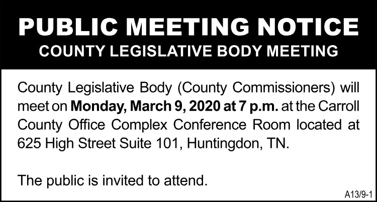 Public Meeting Notice - County Legislative Body