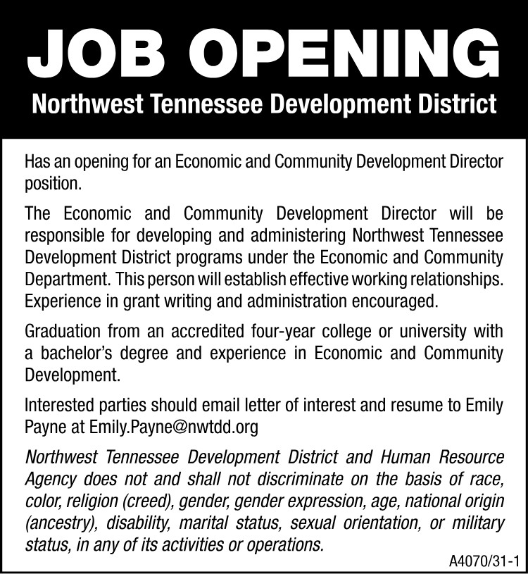 NWTN Development District - Economic & Community Development Director