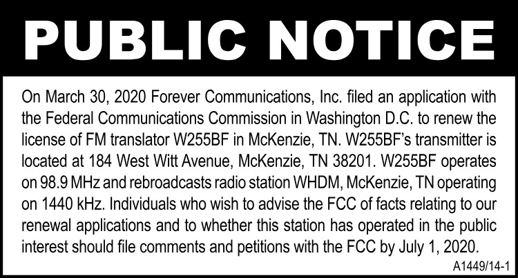Public Notice - WHDM