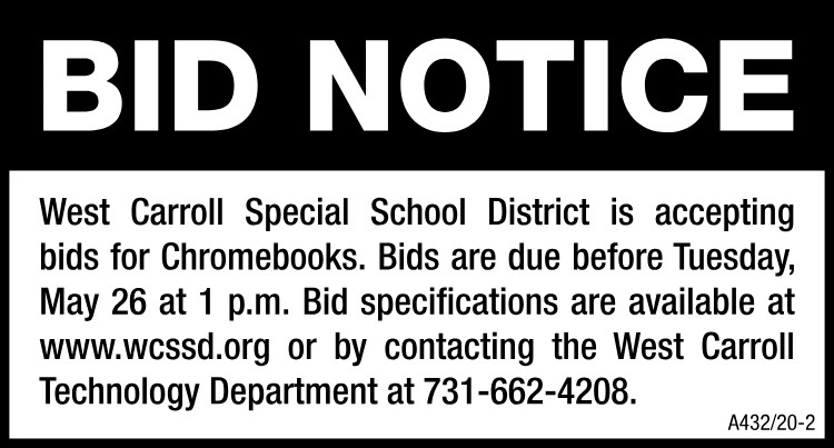 Bid Notice - West Carroll Chromebooks