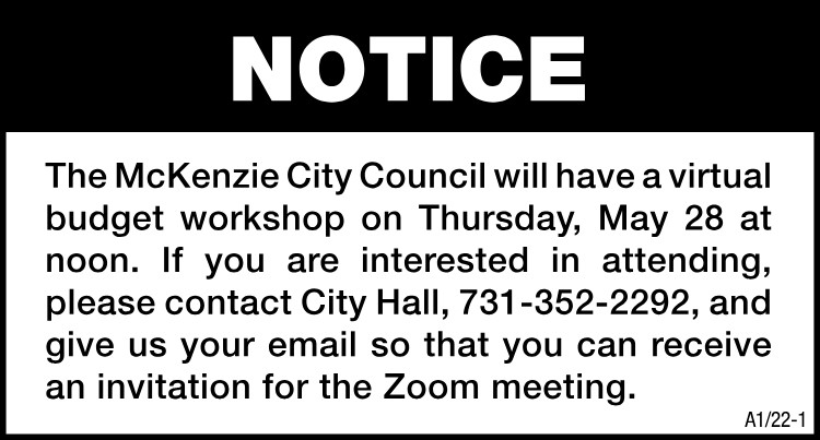McKenzie City Council Budget Workshop