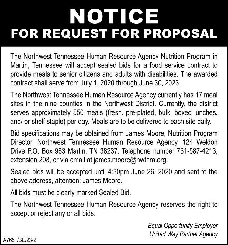 Notice for Request for Proposal - NWTN Human Resource Agency