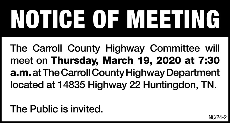 Carroll Co Hwy Dept - Public Meeting