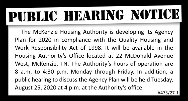 McKenzie Housing Authority - Agency Plan