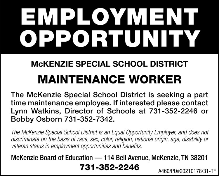 MSSD - Employment Opportunity - Maintenance Worker