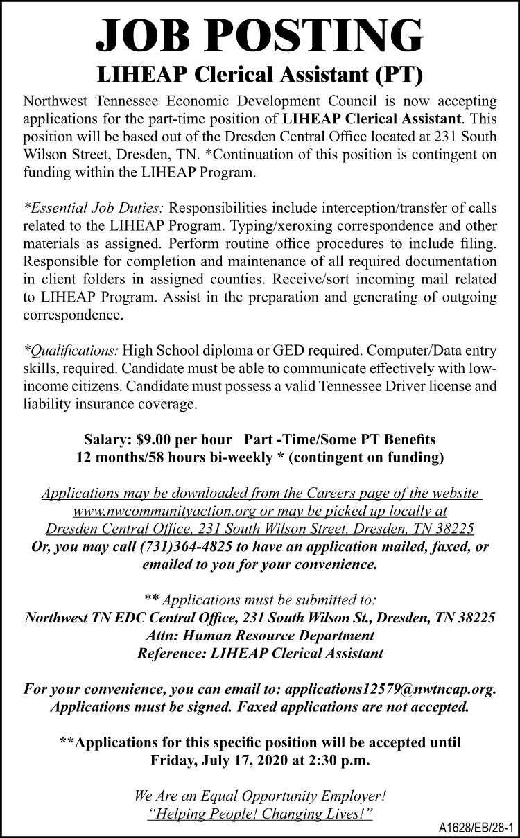 NWTN Economic Development - LIHEAP Clerical Assistant