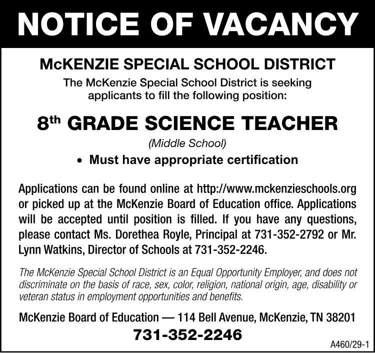 MSSD - Hiring MMS Science Teacher