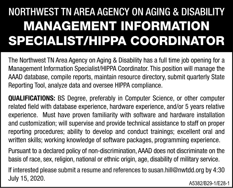 NWTN Area Agency on Aging - Management Specialist