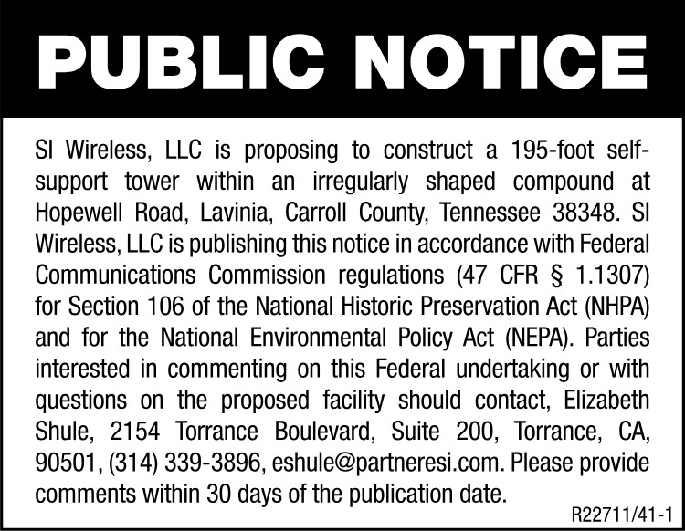 Public Notice - Tower for Hopewell Road