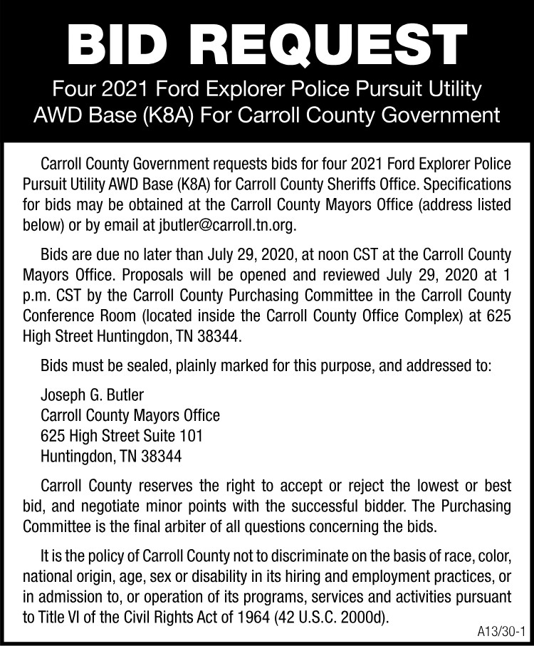 Carroll Co Government - Bid 4 2021 Explorers