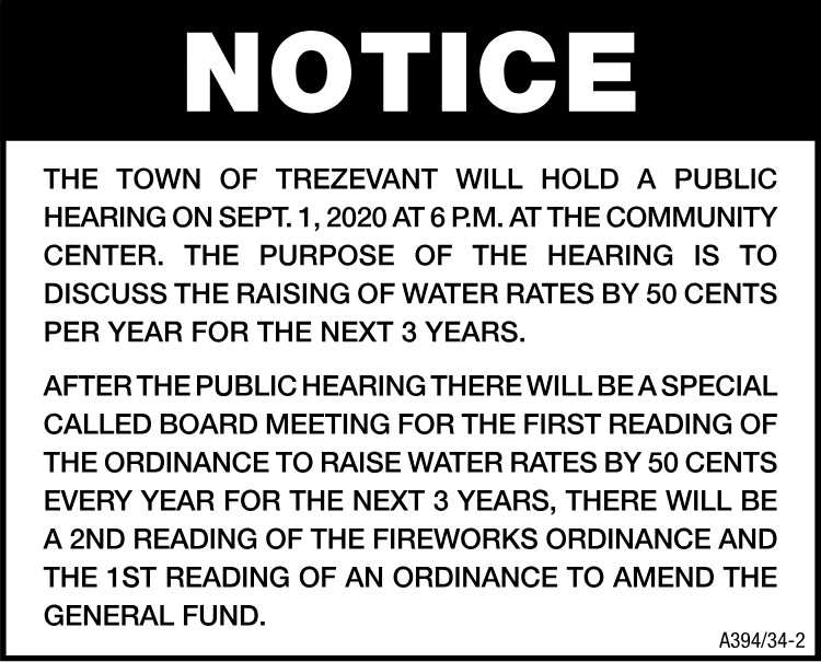 Town of Trezevant - Public Hearing