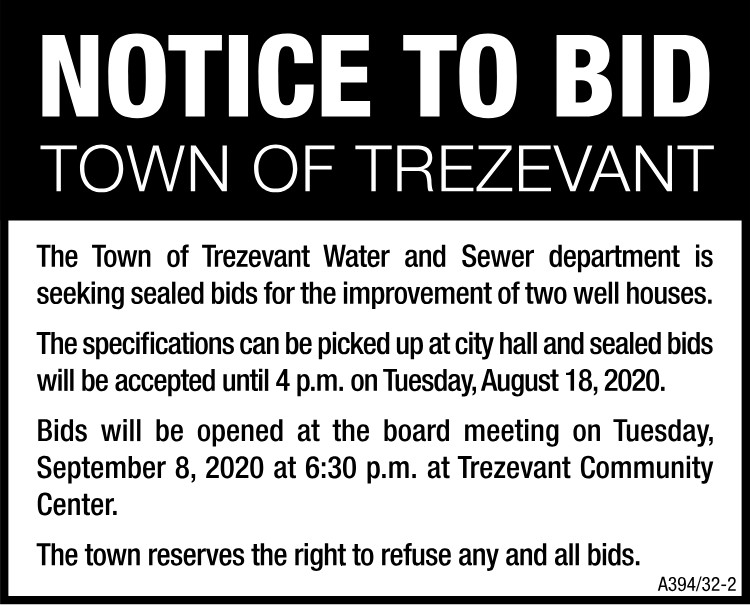 Town of Trezevant - Notice of Bid - Water & Sewer
