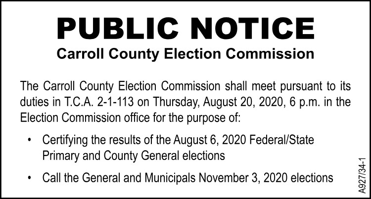 Carroll County Election Commission - Meeting