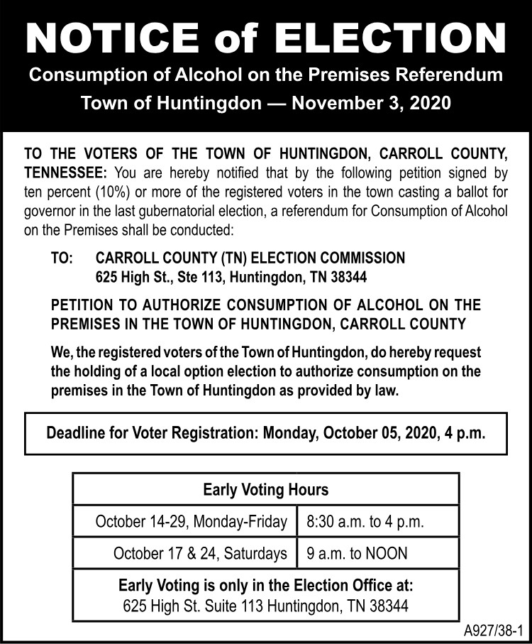 CC Election Commission - Notice of Election - NO alcohol