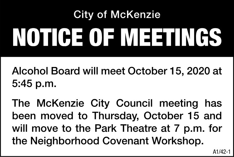City of McKenzie - Meetings
