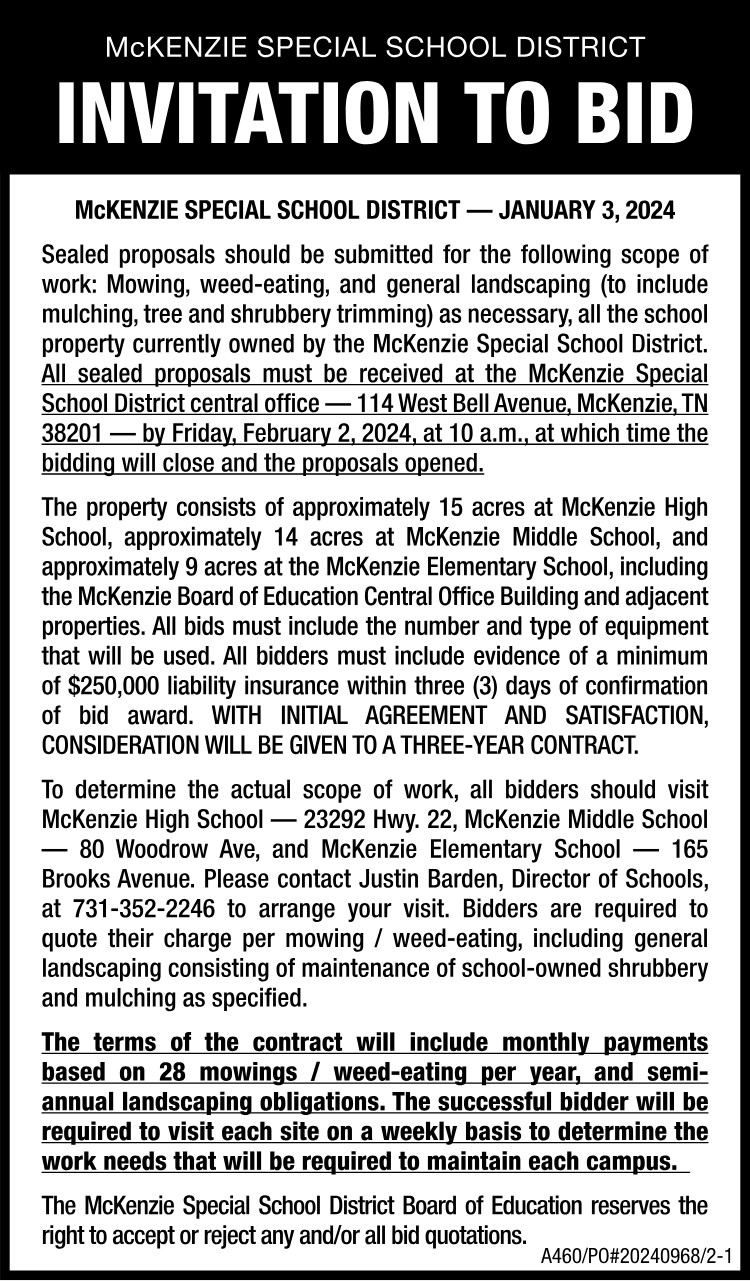 Invitation to Bid - MSSD Mowing