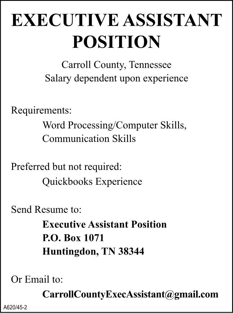 Hiring - Executive Assistant Position - Matt Maddox