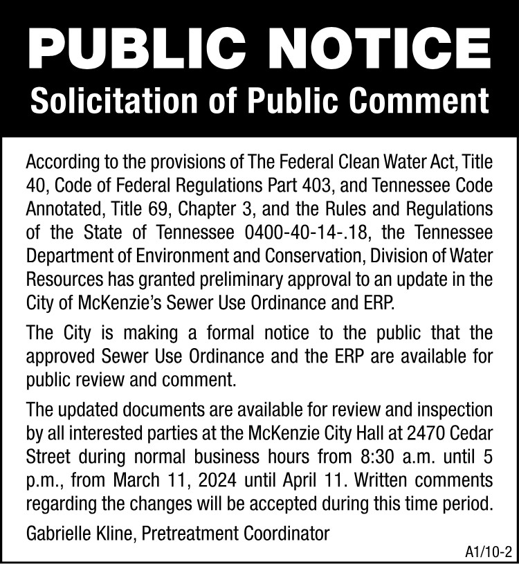 Public Notice - Solicitation of Public Comment