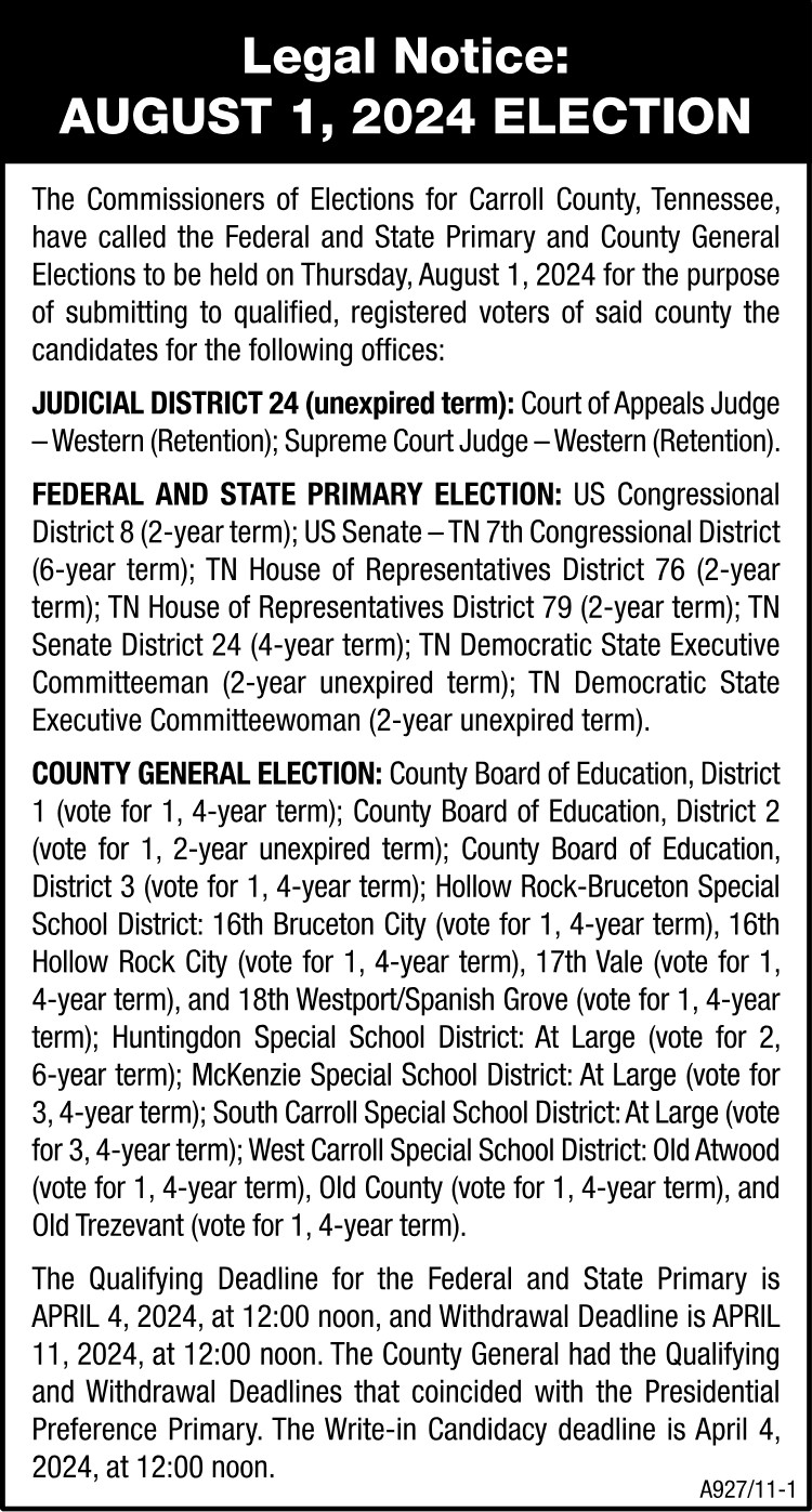 Legal Notice - Election