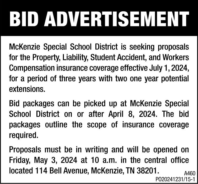 Bid Advertisement - MSSD Insurance