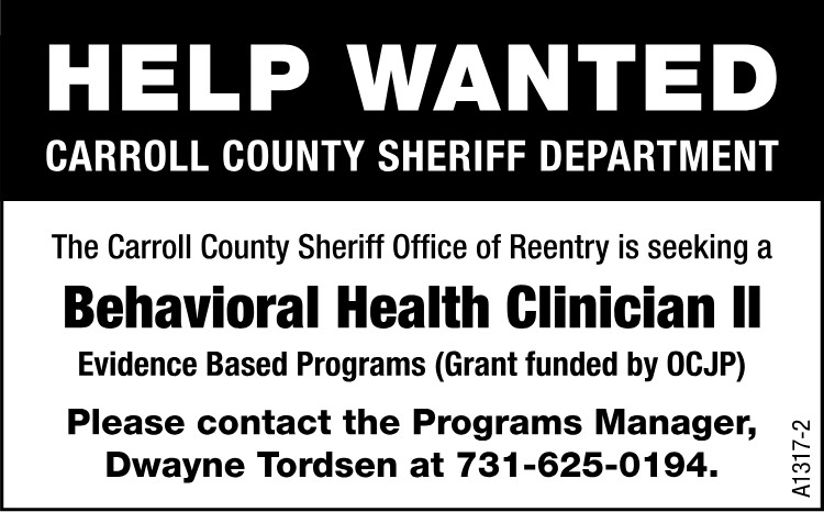 Carroll County Sheriff - Help Wanted