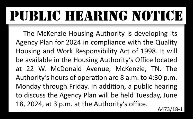 McKenzie Housing Authority Agency Plan