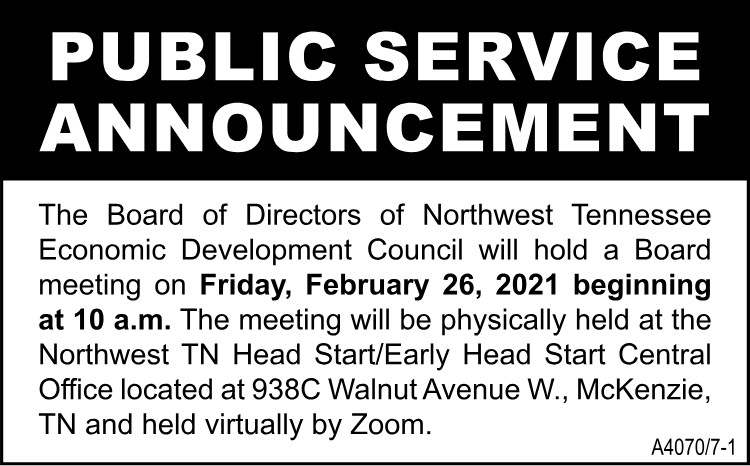 Public Service Announcement NWTN Economic Development Council