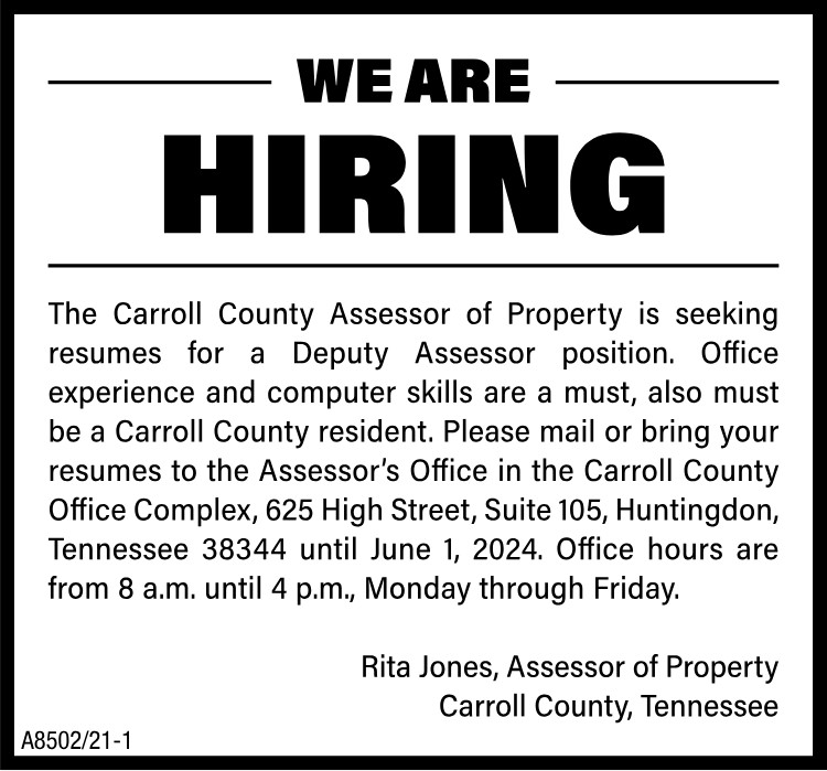 Carrol County Assessor - Now Hiring