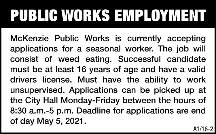 Public Works Employment