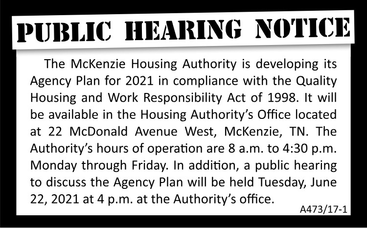 McKenzie Housing Authority - Agency Plan
