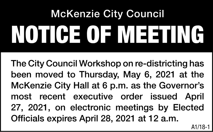 City of McKenzie - City Council Workshop