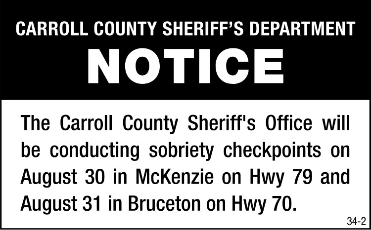 Carroll County Sheriff  -Sobriety Check Point