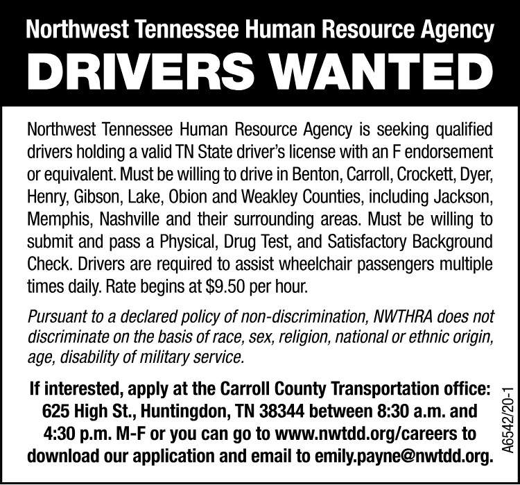 NWTHRA - Hiring Drivers