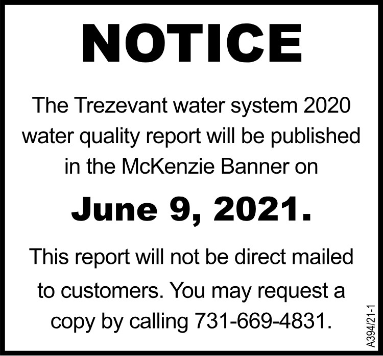 Notice - Trezevant Water Report
