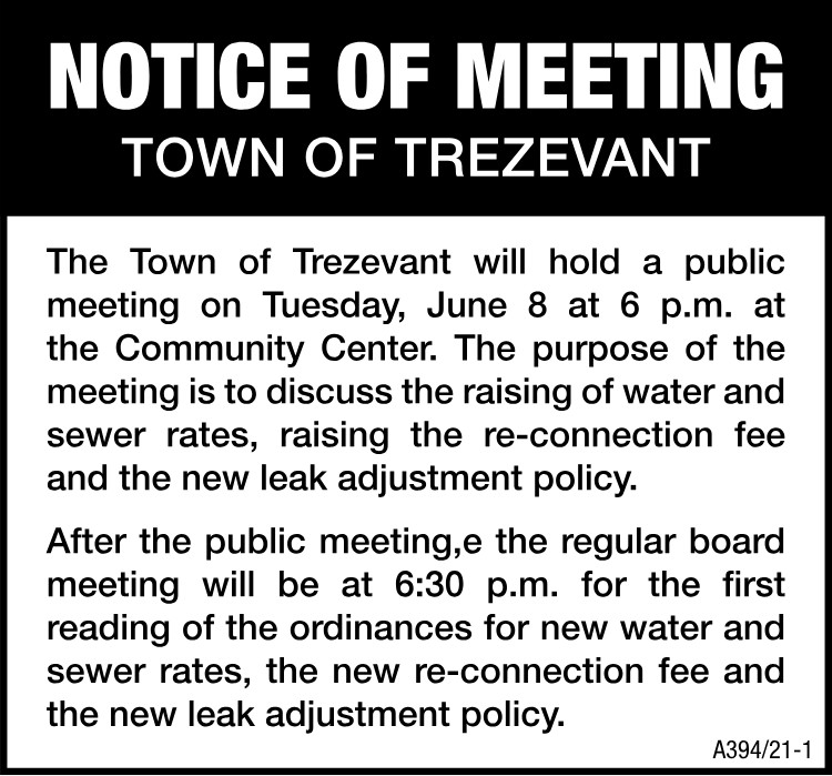 Notice of Public Meeting - Town of Trezevant