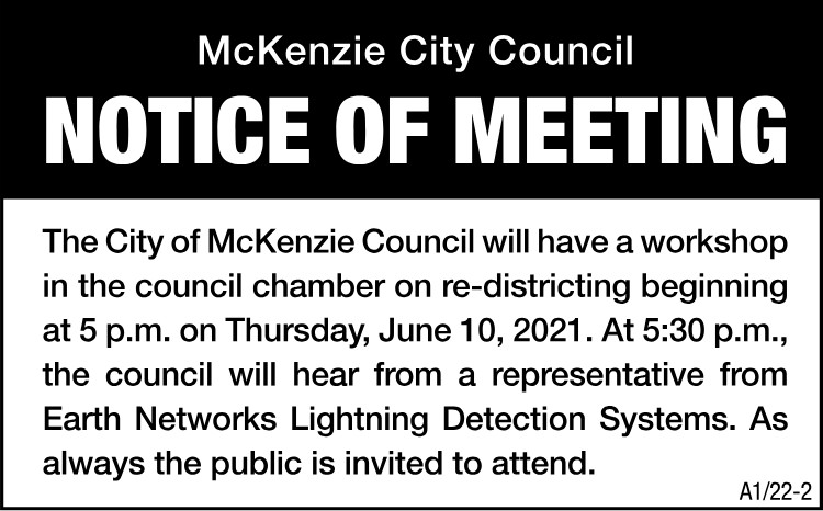 City of McKenzie - City Council Workshop