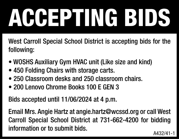 Accepting Bids - WCSSD