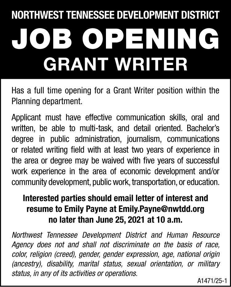 Northwest TN Development District - Hiring Grant Writer
