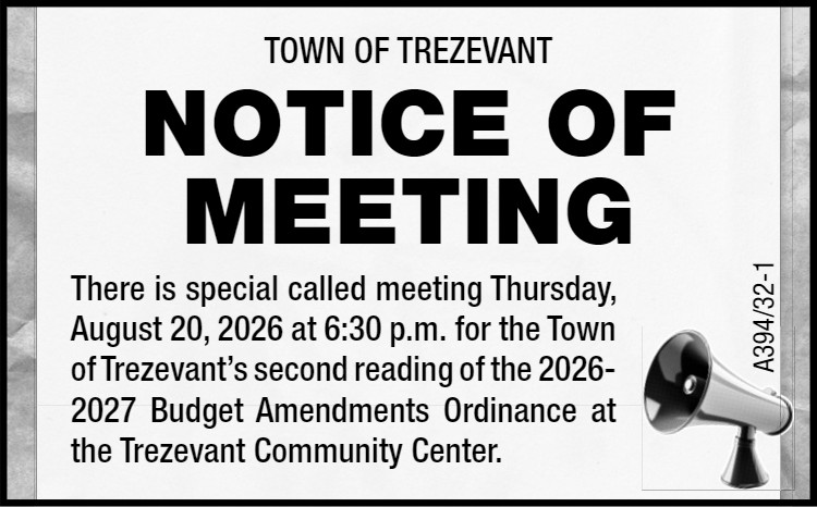 Notice of Meeting - Town of Trezevant
